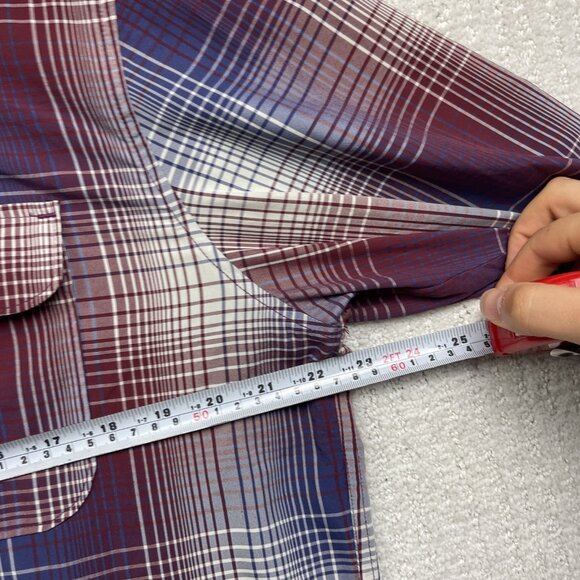 Mountain Equipment Co-op MEC light Hiking Button Shirt Men L Plaid Red / Blue - Picture 7 of 13